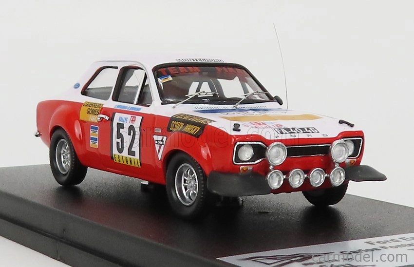 Trofeu Ford england Escort Mki (nočná verzia) N 52 Rally Tap 1974 C.fontainhas - R.seromenho 1:43 Biela červená