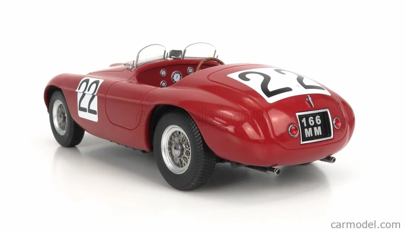 Kk-scale Ferrari 166mm Barchetta 2.0l V12 Spider Team Peter Mitchell-thomson N 22 Winner 24h Le Mans 1949 L.chinetti - L.selsdson 1:18 Red