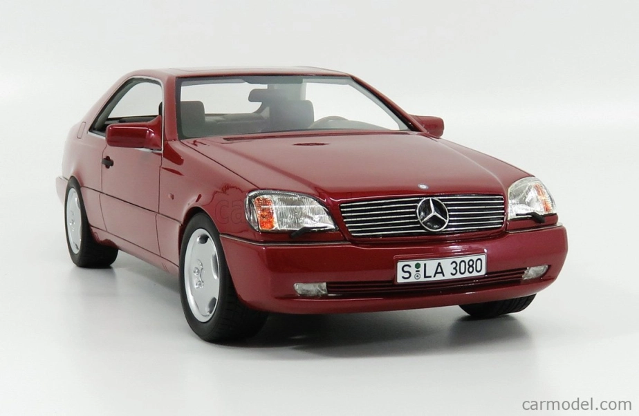 Modely Mercedes benz S-class 600sec Coupe (c140) 1992 1:18 Red Met