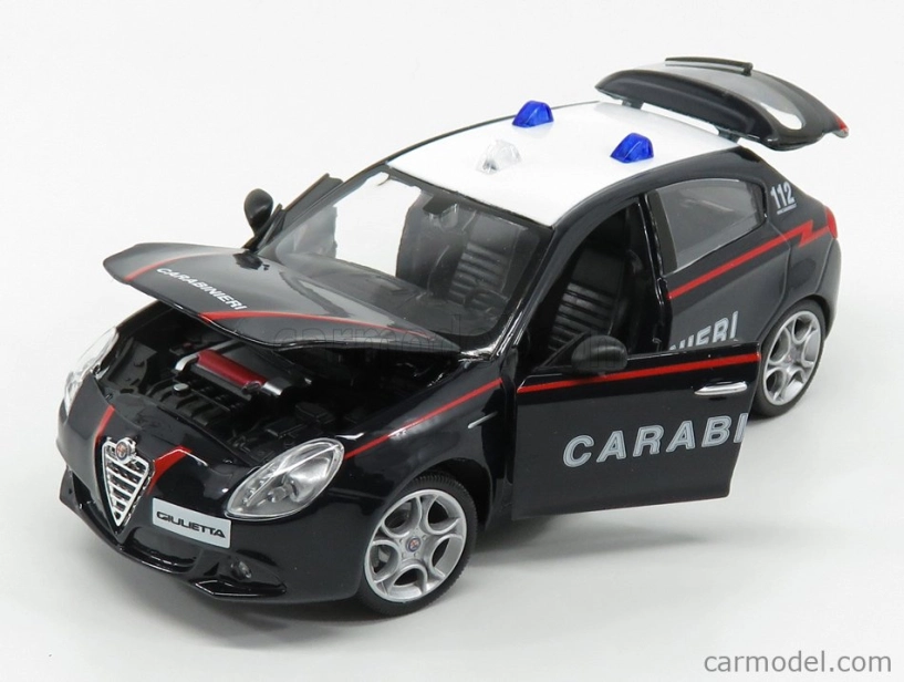 Bburago Alfa Romeo Giulietta Carabinieri 2010 1:24 modro-biela
