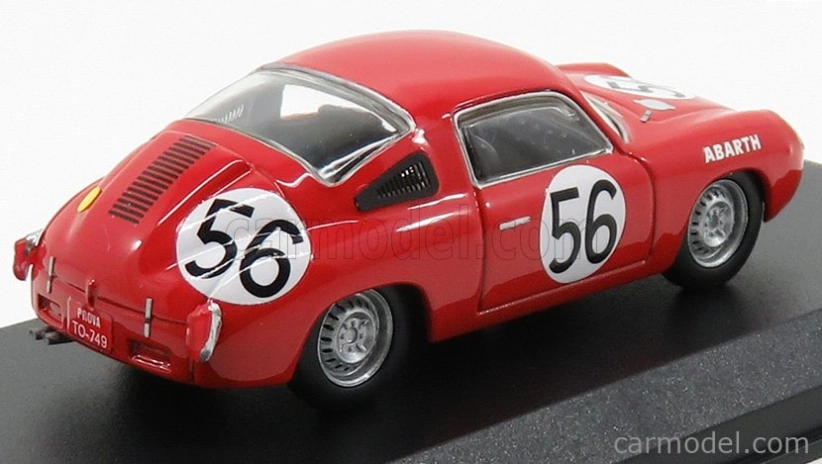 Najlepší model Fiat Abarth 700s N 56 24h Le Mans 1961 Bassi - Rigamonti 1:43 Red