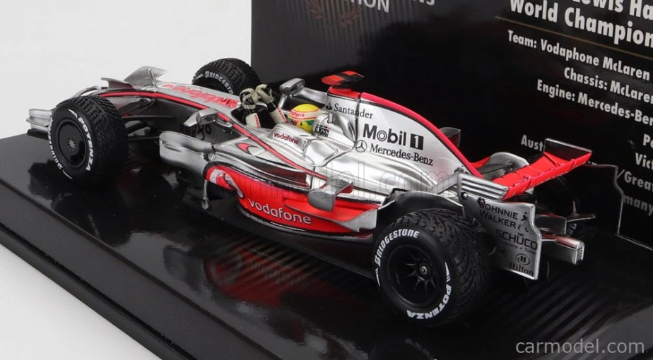 Minichamps Mclaren F1 Mp4/23 Team Vodafone Mclaren Mercedes N 22 World Champion Season 2008 Lewis Hamilton 1:43 Silver Red