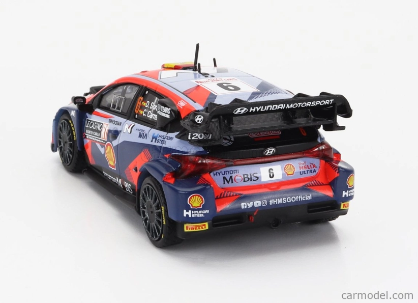 Ixo-models Hyundai I20 N Rally1 Team Shell Mobis Wrt (nočná verzia) N 6 7th Rally Montecarlo 2023 Dani Sordo - Candido Carrera 1:43 2 Tones Blue Red