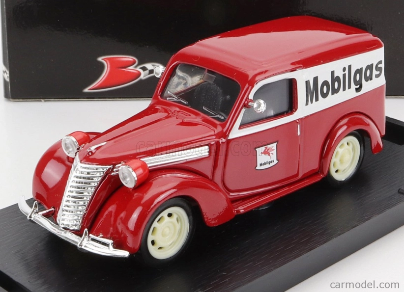 Brumm Fiat 1100 E Van Mobilgas 1956 1:43 červená biela