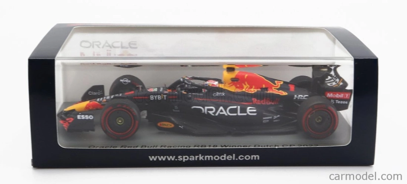 Spark-model Red bull F1  Rb18 Team Oracle Red Bull Racing N 1 Winner Dutch Gp World Champion 2022 - 30th Victory Max Verstappen 1:43 Matná Modrá Žlutá Červená
