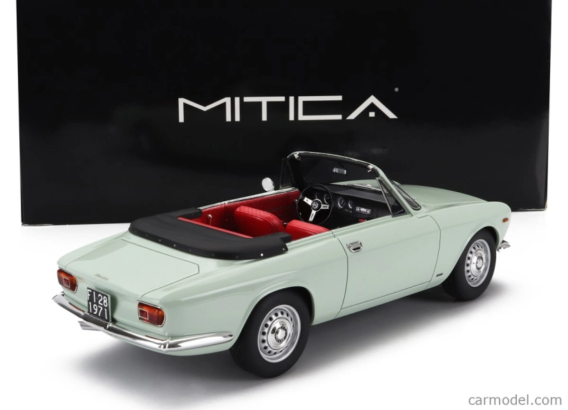 Mitica Alfa romeo Giulia 1600 Gtc Cabriolet Otvorený 1964 - Interiér Červená 1:18 Azzurro Spazio - Svetlomodrá