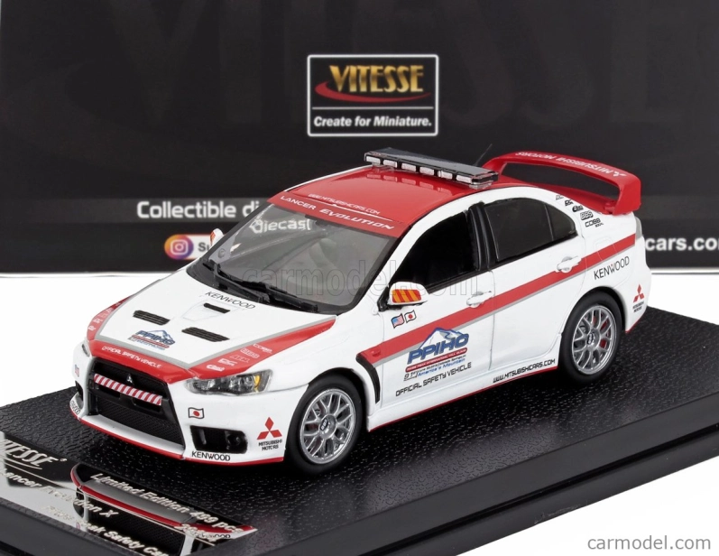 Vitesse Mitsubishi Lancer Evolution X Pikes Peak Safety Car 2008 1:43 Bielo-červená