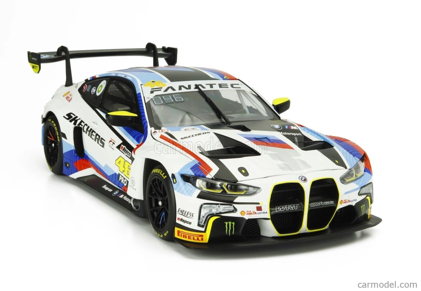 Minichamps BMW 4-series M4 Gt3 Team Wrt N 46 12h Bathurst 2024 Valentino Rossi - Maxime Martin - Raffaele Marciello 1:18 Bílá