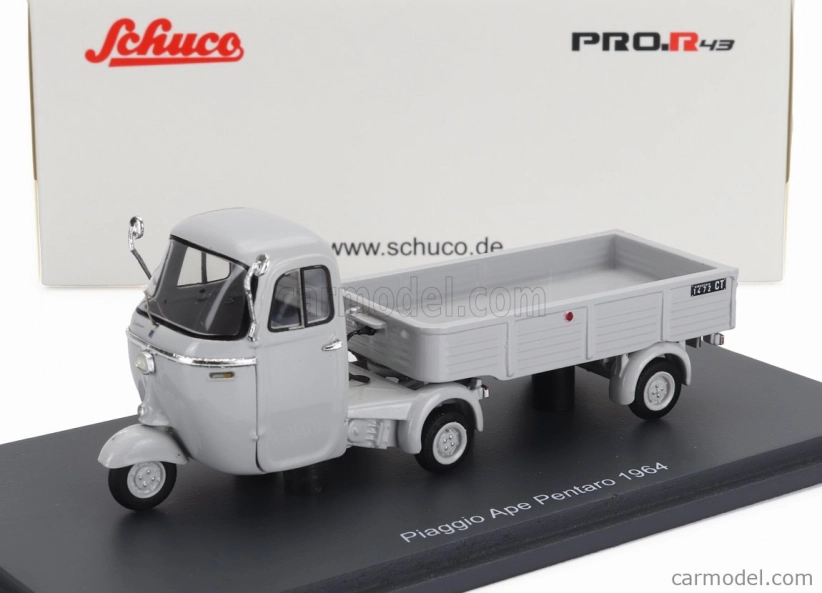 Schuco Piaggio Ape Pentaro Motrice + Pentaro' Rimorchio 1964 1:43 Grey