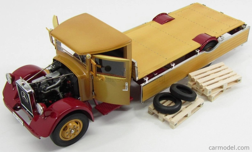 Cmc Mercedes Benz Lo2750 Lkw Platform Truck Cassonato 1933 1:18 žltá červená