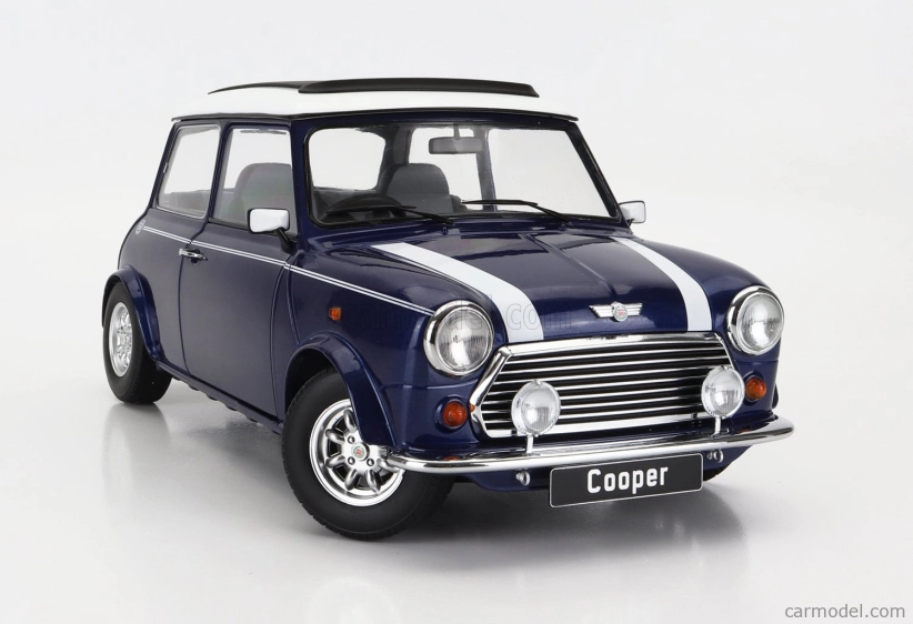 Kk-scale Mini Cooper Sunroof Rhd 1992 1:12 Modrá Met Bílá