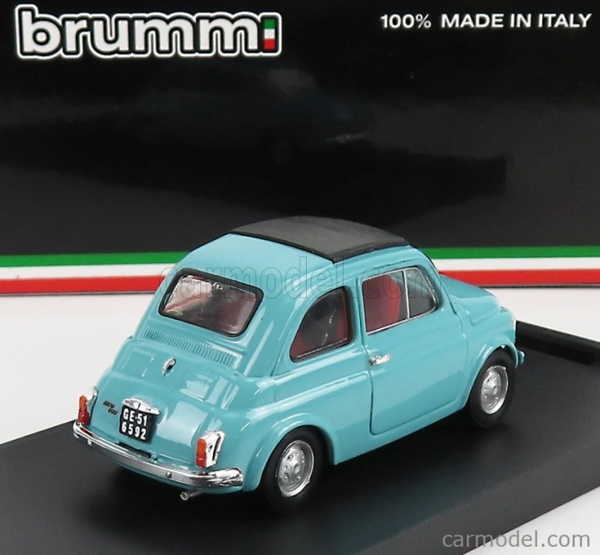 Brumm Fiat 500r Tetto Chiuso - uzavretý 1972 1:43 Turchese Farfalla
