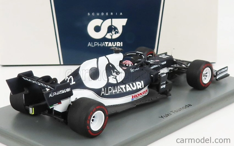 Iskrový model Alpha tauri F1 At02 Honda Ra620h Team Alpha Tauri N 22 4th Abu Dhabi Gp 2021 Yuki Tsunoda 1:43 White Blue