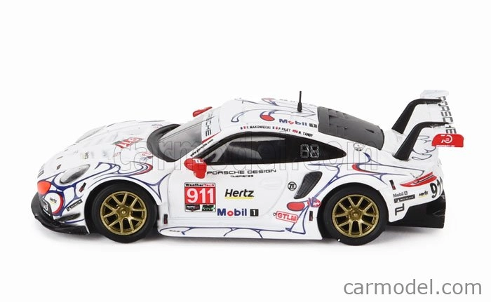 Spark-model Porsche Set 2x 911 991 Rsr Team Porsche Gt N 911 Winner Gtlm Class Petit Le Mans 2018 P.pilet - N.tandy - F.makowiecki + N 912 2nd Gtlm-class Petit Le Mans 2018 E.bamber - L.vanthoor - M.jaminet 1:64 Bílá