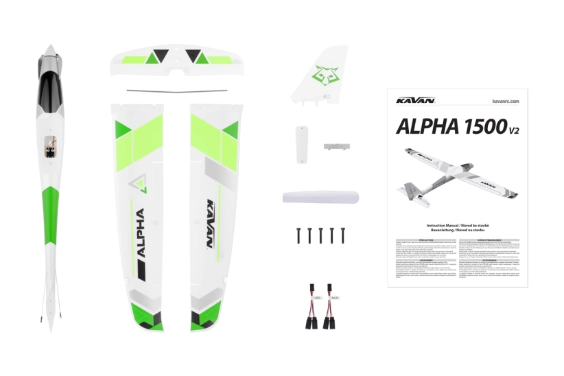 RC lietadlo Alpha 1500 V2 ARF, zelené