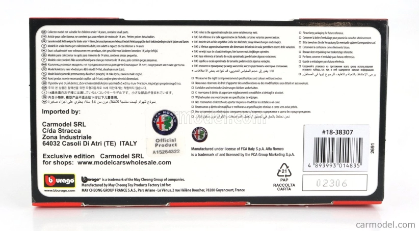 Bburago Alfa romeo Giulia Gtam 2020 1:43, zelená