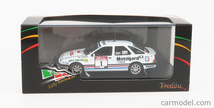 Trofeu Ford england Sierra Xr 4x4 (night Version) N 1 Rally New Zealand 1987 S.blomqvist - B.cederberg 1:43 Bílá