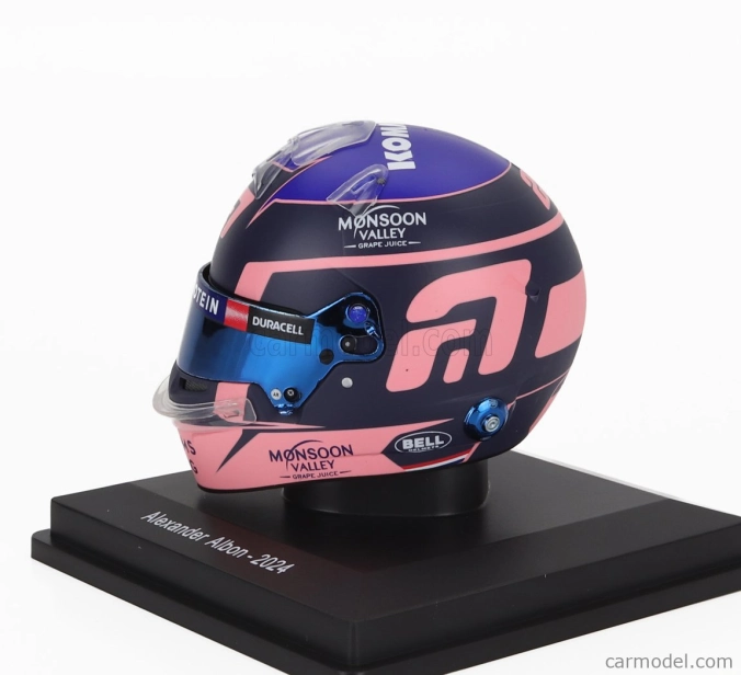 Spark-model Bell helmet Casco Helmet F1 Alexander Albon Team Williams Racing N 23 Season 2024 1:5 Modrá Růžová