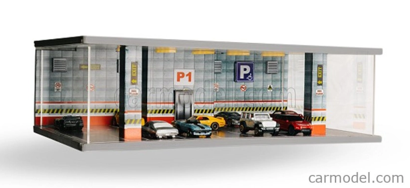 Atlantic Vetrina display box Diorama Parcheggio Primo Piano - Parking P1 Red Floor - Cars Not Included - Lungh.lenght Cm 43.0 X Largh.width Cm 25.0 X Alt.height Cm 14.0 1:64 Různé