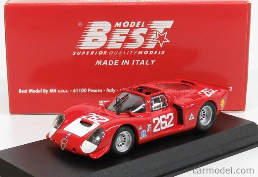Best-model Alfa romeo 33.2 N 262 Targa Florio 1969 Vaccarella - De Adamich 1:43 Red