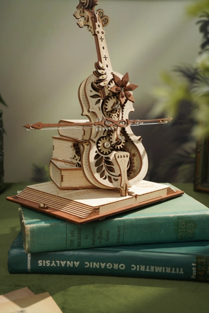 RoboTime 3D dřevěné mechanické puzzle Kouzelné violoncello - poškozený obal