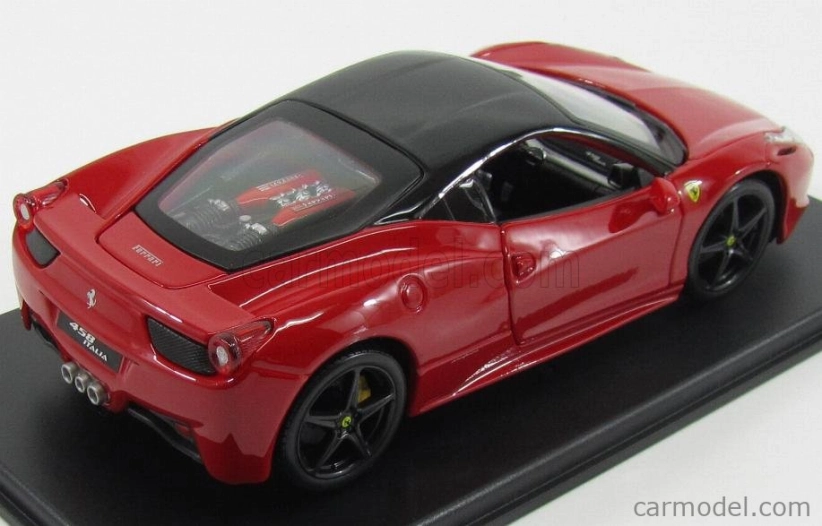Edicola Ferrari 458 Italia 8c 2009 - Con Vetrina - With Showcase 1:24 Červená Černá