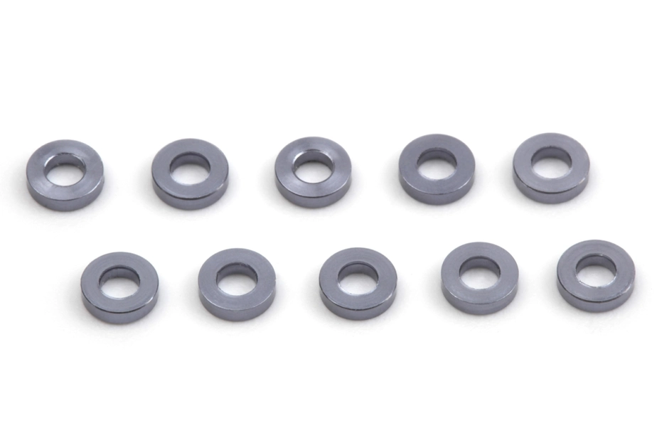 Hliníkové podložky 4 × 1,4 × 1 mm (gunmetal / 10 ks)