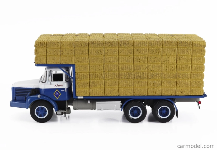 Edicola Berliet Gps12 Truck Trasporto Fieno 3-assi 1968 1:43 Modrá Biela Béžová
