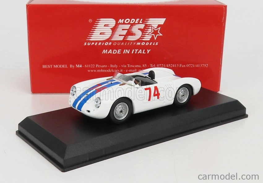 Najlepší model Porsche 550 Rs Spider N 74 Nassau Memorial Trophy Race 1958 D.sesslar 1:43 White Blue