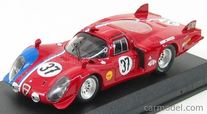Najlepší model Alfa romeo 33.2 Coupe N 37 Le Mans 1968 Pilette - Slotemaket 1:43 Red Blue