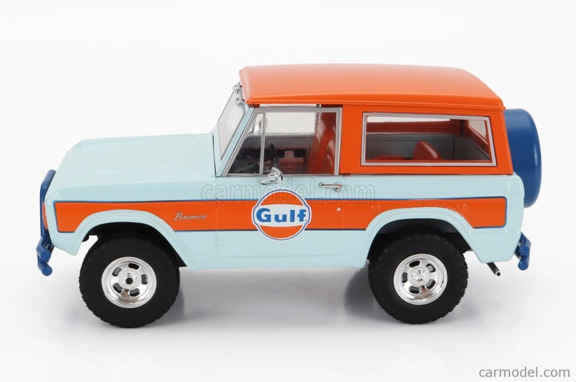 Greenlight Ford usa Bronco Open Gulf 1966 1:24 Svetlo modrá oranžová