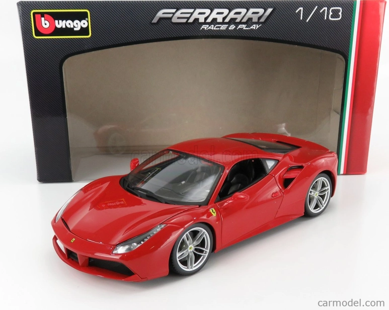Bburago Ferrari 488 GTB 1:18 červená