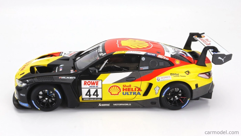 Minichamps BMW radu 4 M4 Gt3 Team Bmw Junior N 44 Víťaz Nls 3 Nurburgring Adac Rundstrecken Trophy 2023 Dan Harper - Max Hesse - Neil Verhagen 1:18 Žltá červená čierna