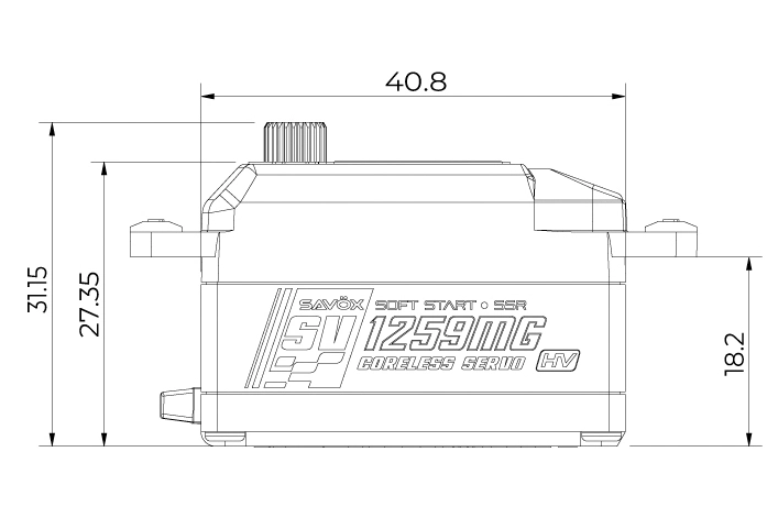 SV-1259MG HiVOLT digitálne servo - LOW PROFILE (22kg-0,075s/60°)