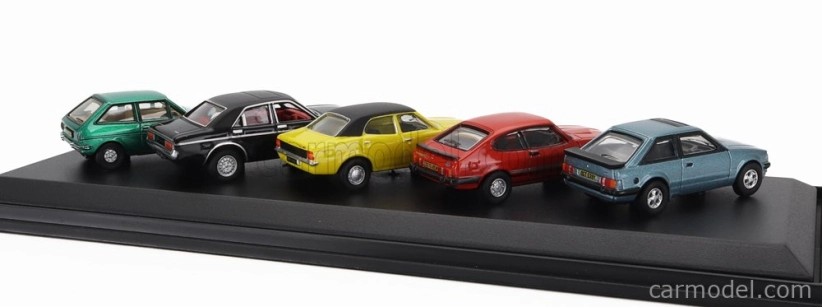 Oxford-models Ford england Set 5x Fiesta 1.2l - Escort Xr3i - Capri Mkiii - Cortina Mkiii - Granada Mki 1:76 Různé