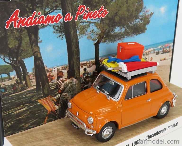 Brumm prom Fiat 500l 1968 - Tutti Al Mare - L'incantevole Pineta 1:43, žlutá