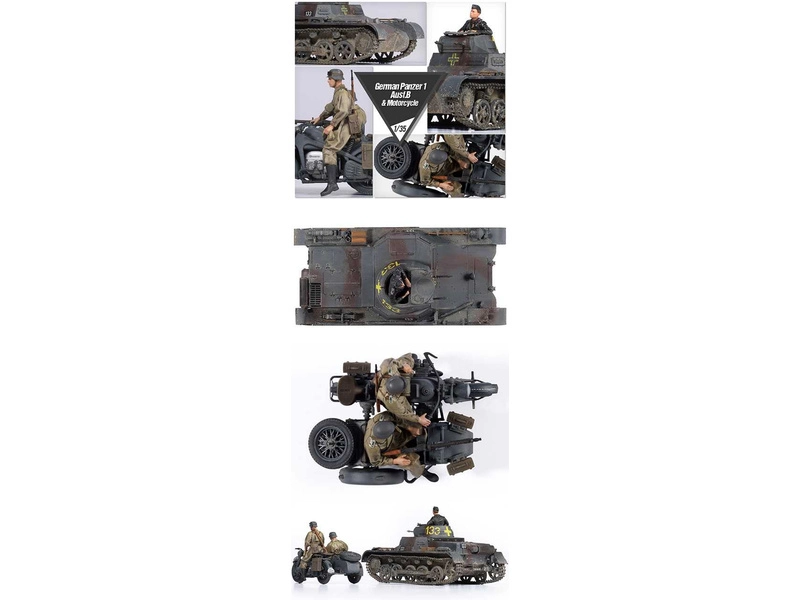 Academy Nemecký Panzer I Ausf.B a motocykel (1:35)