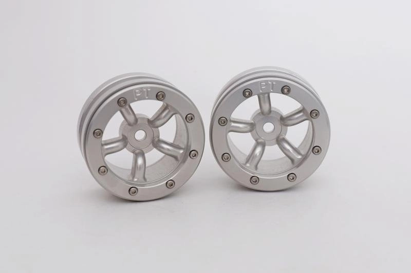 Kovové Beadlock CNC disky 1.9 PT Safari Silver/Silver, 2ks