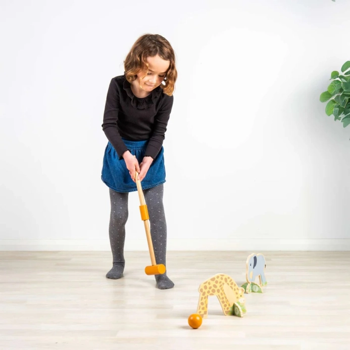 Bigjigs Toys Dřevěný kroket Džungle