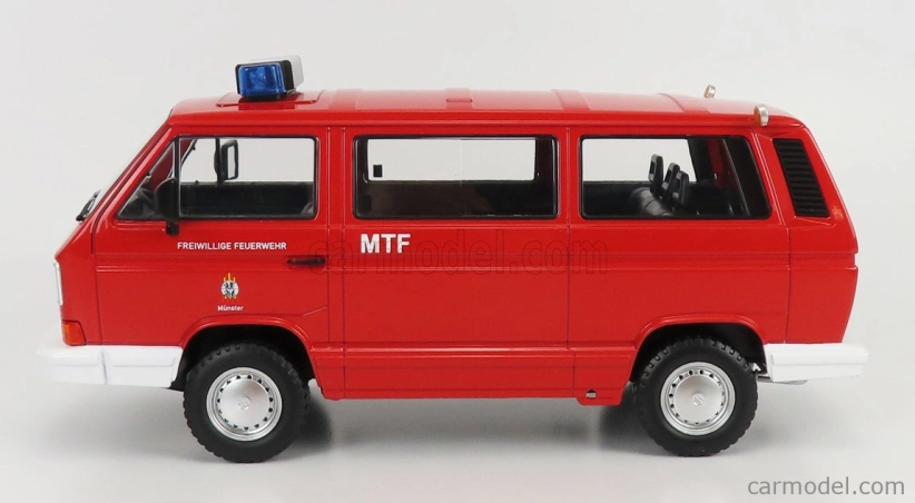 Kk-scale Volkswagen T3 Minibus Syncro Feuerwehr 1987 1:18 Red