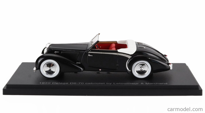 Esval model Delage D6-70 Cabriolet Letourneur & Marchand Open 1939 1:43 Black