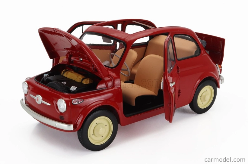Kyosho Fiat 500 D Cabriolet Open 1960 1:18 Rosso Corallo - Červená