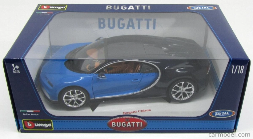 Bburago Plus Bugatti Chiron 1:18 modrá