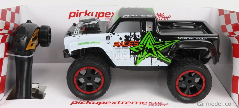 Re-el toys Extreme X-team Pick-up Bigfoot Monster 4x4 Truck 2019 1:12 Bílá Zelená Černá