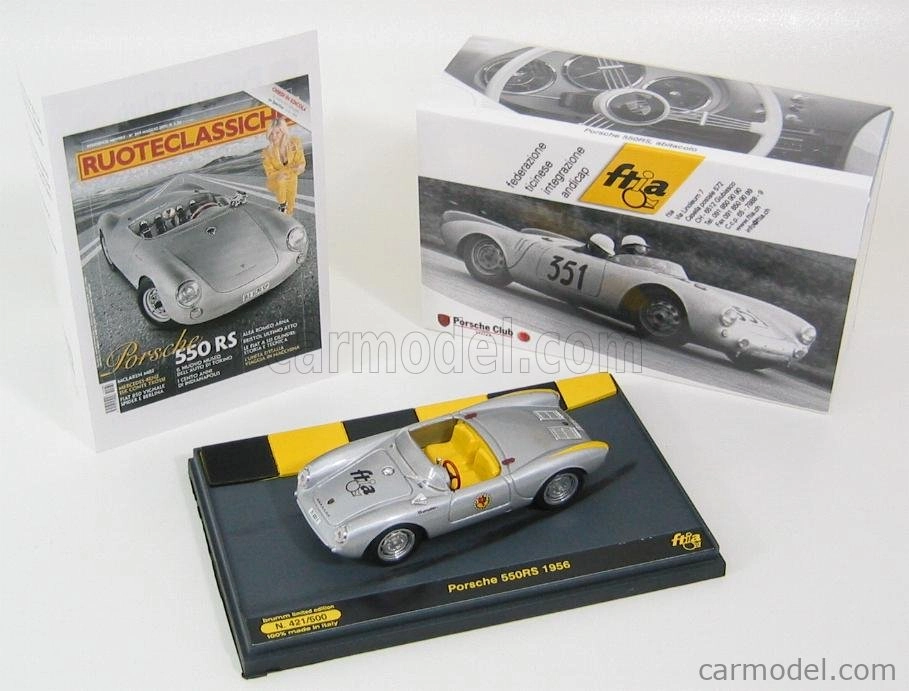 Brumm prom Porsche 550rs Spider 1956 Ftia 1:43 strieborná
