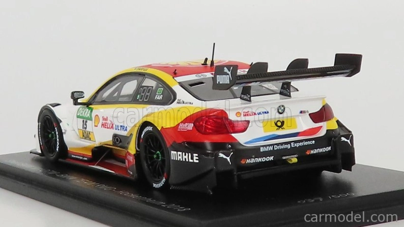 Spark-model BMW radu 4 M4 Bmw Team Rmg N 15 Dtm Hockenheim 2018 A.farfus 1:43 Biela červená žltá