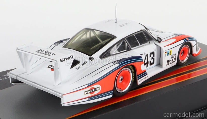 Edicola Porsche 935/78 3.2l Twin Turbo Moby Dick Team Martini Racing Porsche System N 43 24h Le Mans 1978 Rolf Stommelen - Manfred Schurti 1:43 Biela modrá červená