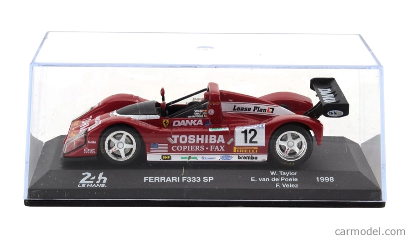 Edicola Ferrari F333 Sp F130e 4.0l V12 Team Doyle Risi Racing N 12 Winner Lmp1 Class 24h Le Mans 1998 Wayne Taylor - Fermin Velez - Eric Van De Poele - Without Display Box 1:43 Červená Bílá