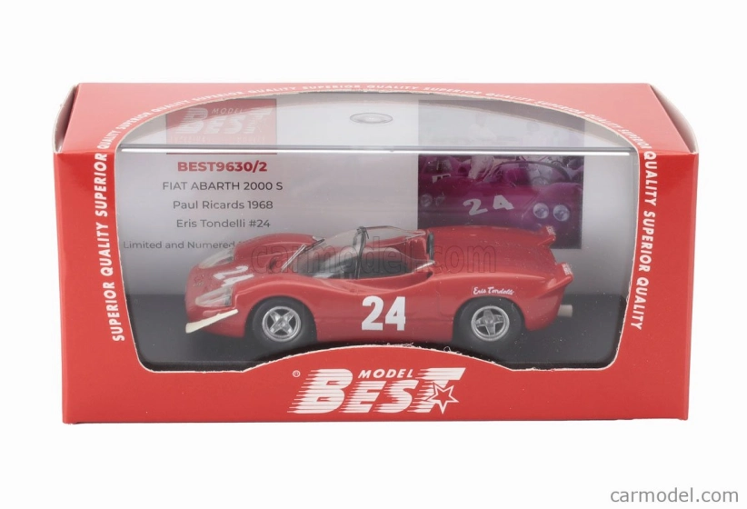 Best-model Fiat Abarth 2000s N 24 Paul Ricards 1968 Eris Tondelli 1:43 Red