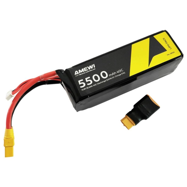 Akumulátor Li-Pol 4S 14,8V 5500 mAh 40C XT90 + adaptér XT90/XT60